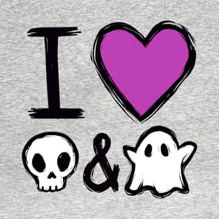 I love Ghosts and Skulls T-Shirt